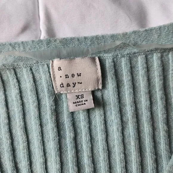 A New Day Women's Mint Button Down Cardigan - Picture 2 of 4